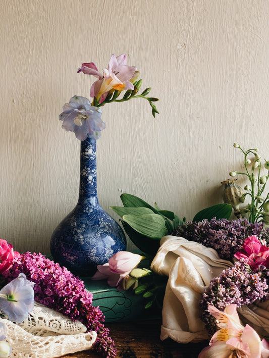 Antique Blue & White Oriental Vase