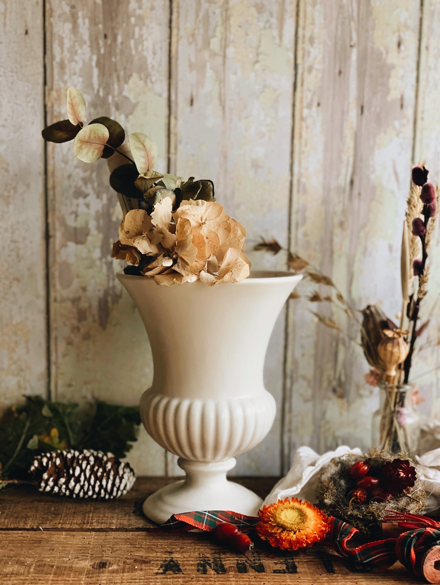 Vintage Dartmouth White Urn