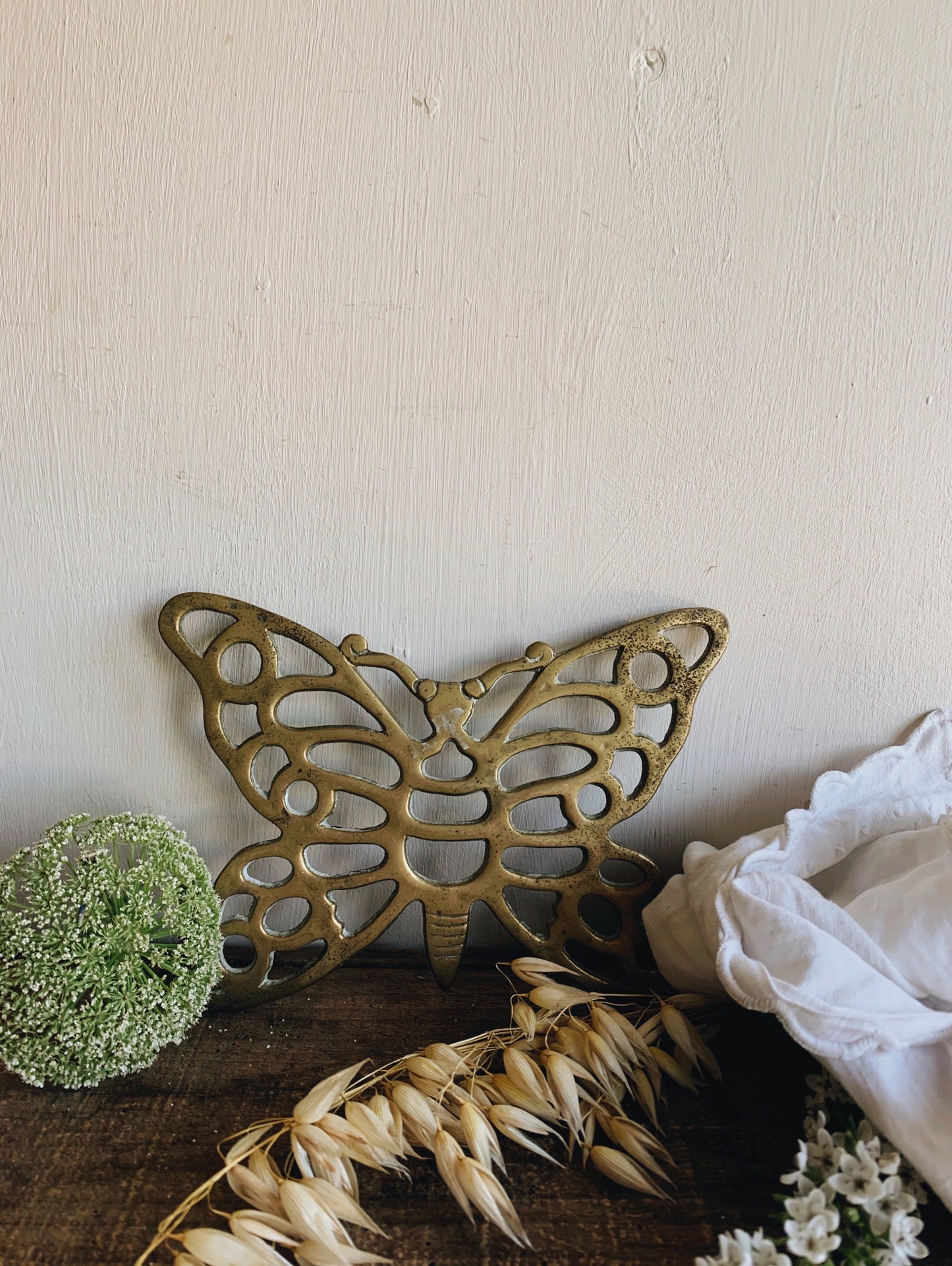 Vintage Brass Butterfly Trivet