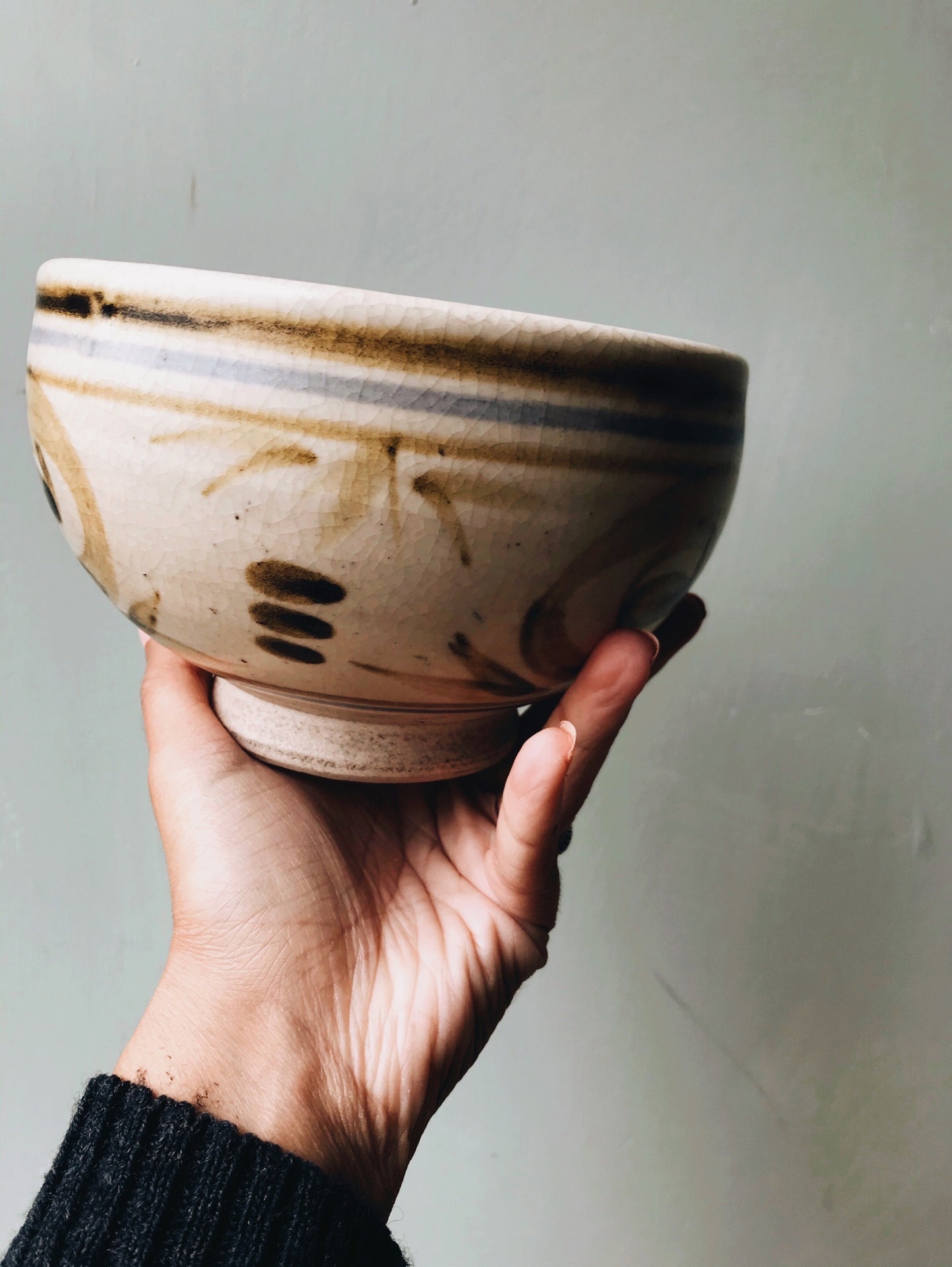 Antique French Stoneware Decorative Bowl