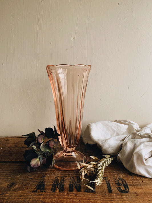 Vintage Blush Pink / Peach 1950’s Vase