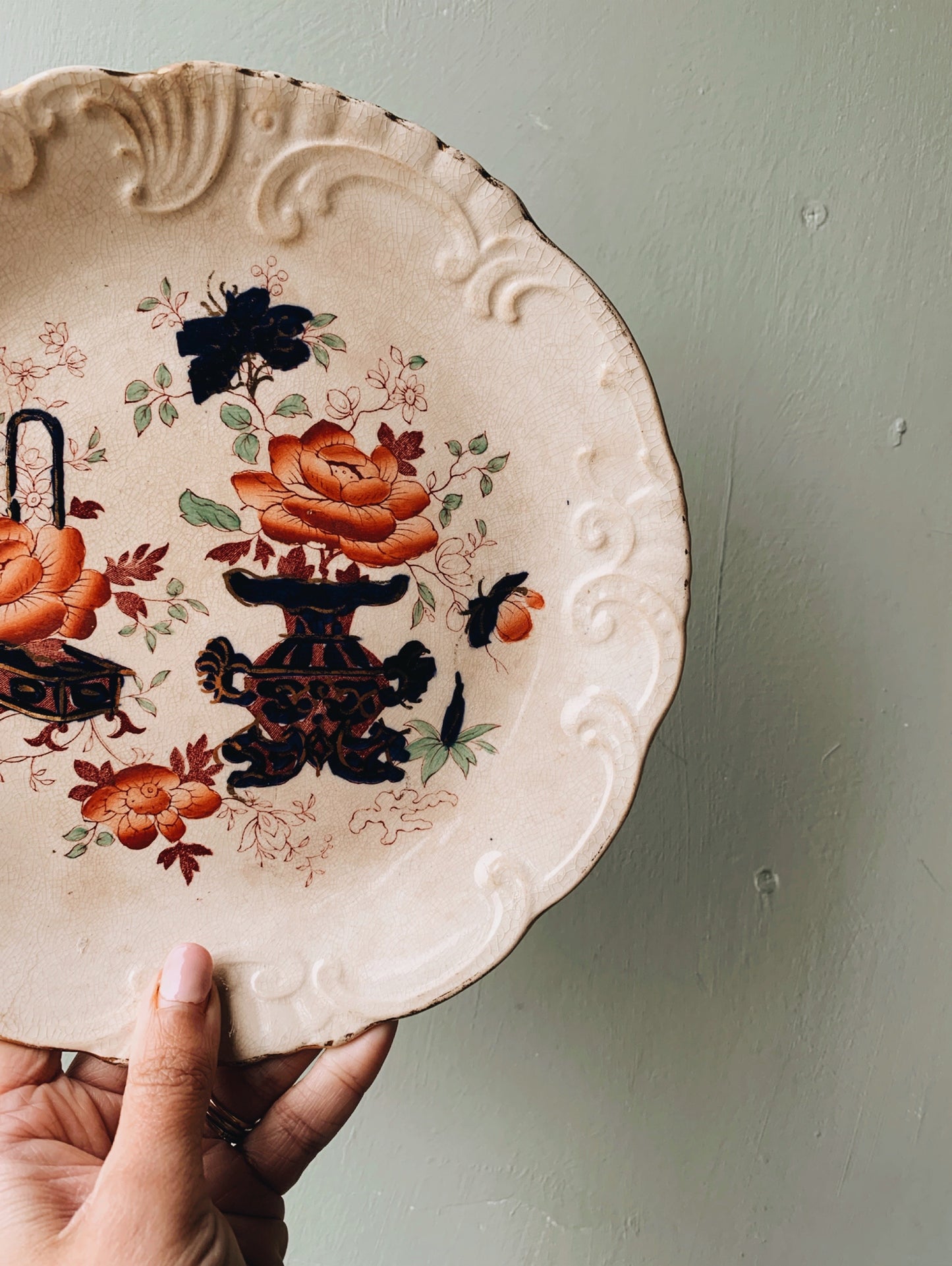Antique (early) 1900’s Hand~engraved Floral Plate