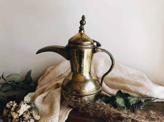 Antique Brass Decorative Coffee Pot - Stone & Sage 