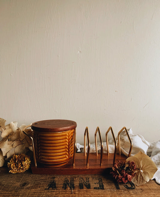 1960’s (Retro Wyncraft Set) Crown Devon Preserve Pot & Breakfast Holder