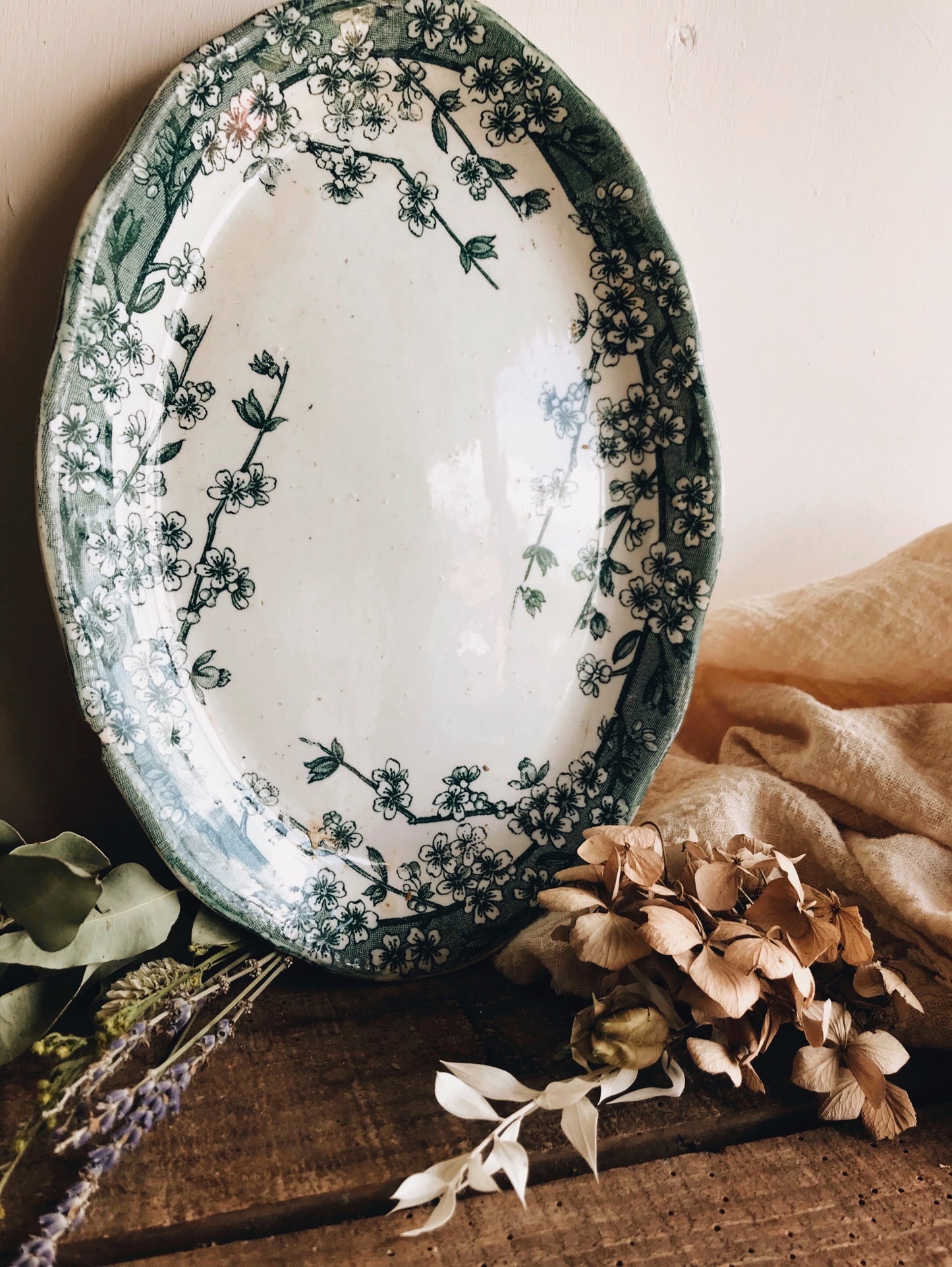 Antique Teal Green Dish