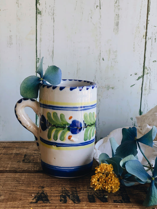 Vintage Hand~painted Floral Tankard