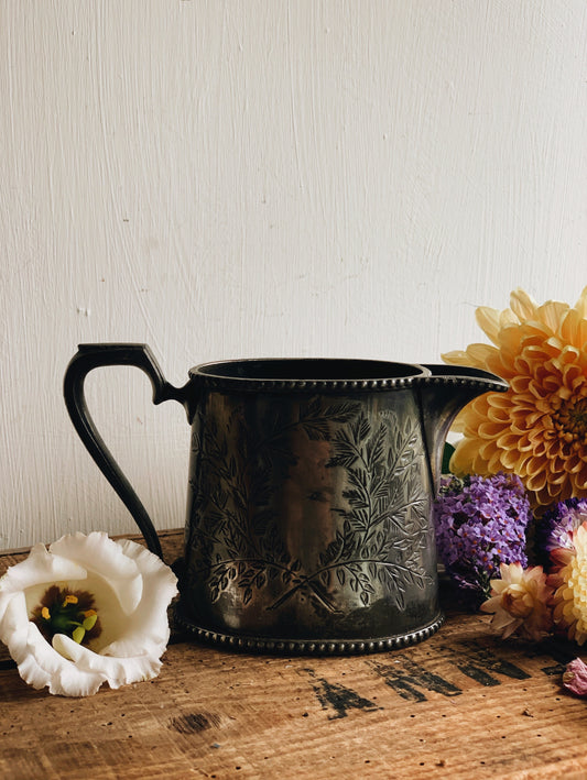 Antique Decorative Etched Stamped Jug