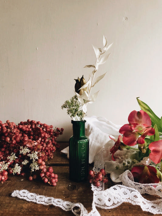 Antique Green Apothecary Bottle