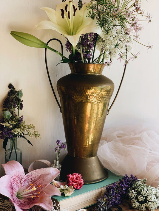 Antique Large Brass Urn Vessel
