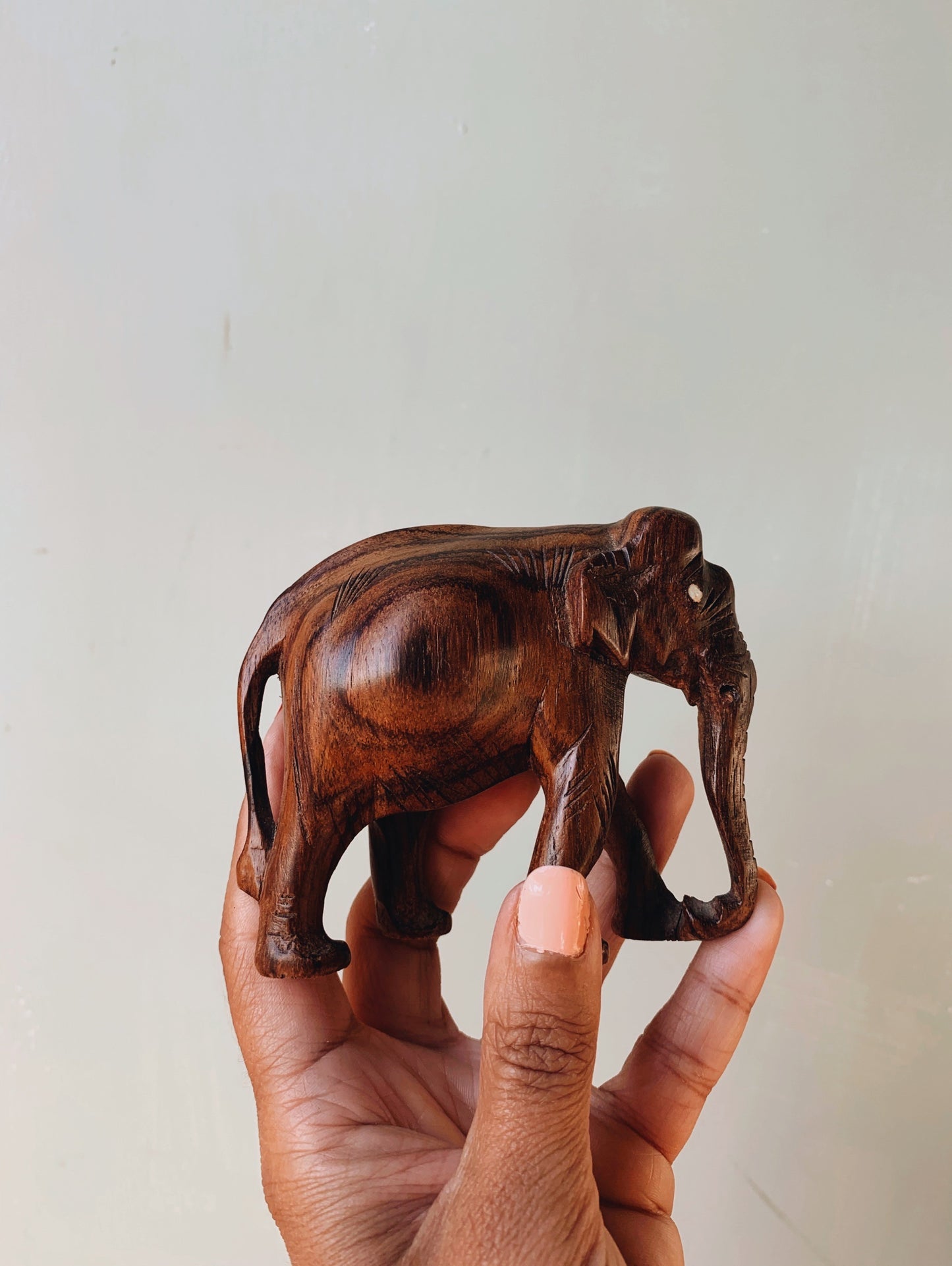 Rustic Hand~carved Wooden Elephant