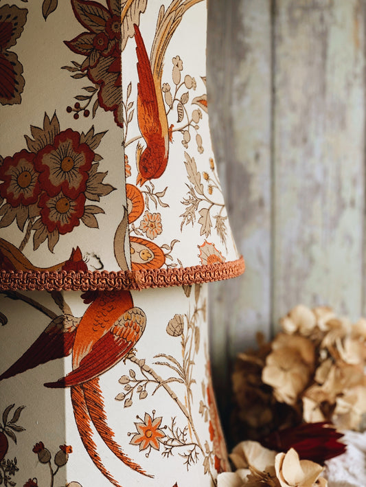 Vintage Floral Bird Floor Lampshade (two available & sold separately)