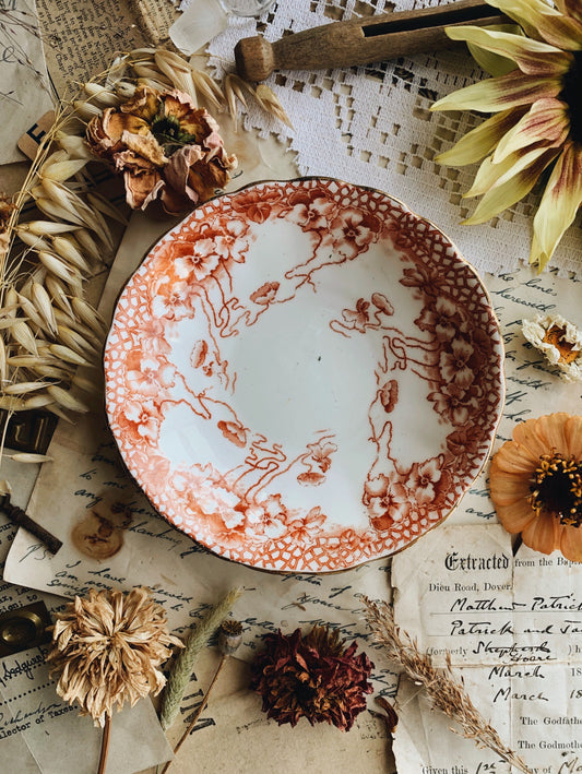 Victorian Orange Gilt Decorative Tea Plate