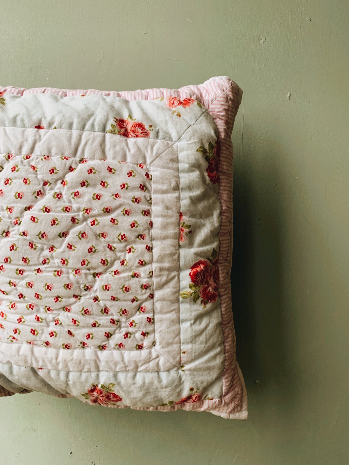 Whimsy Floral Quilted Cushion (UK SHIPPING ONLY)