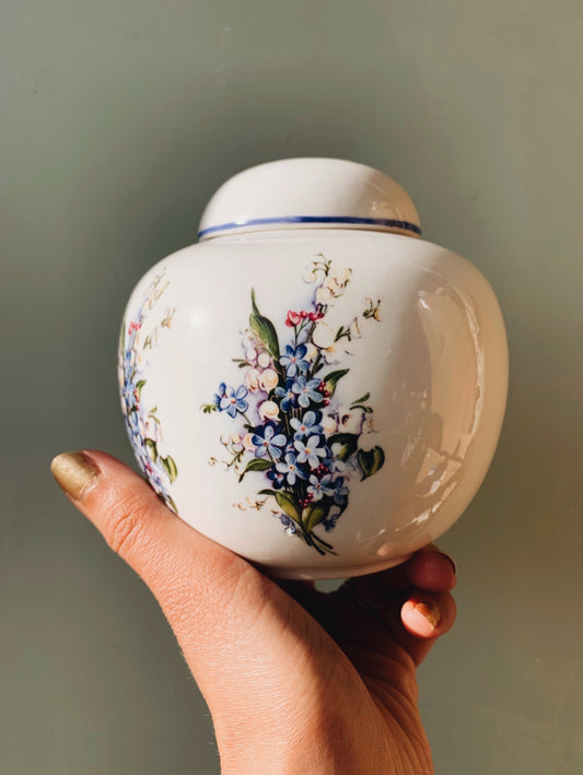 Vintage Forget me not & Lilly of the Valley Ginger Jar