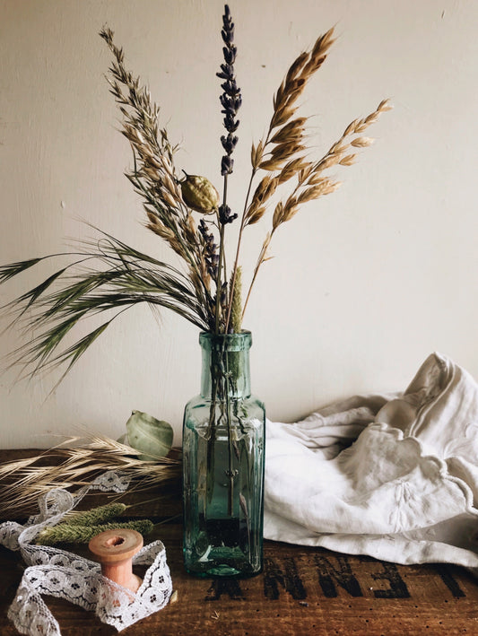 Antique Blue / Green Glass Bottle