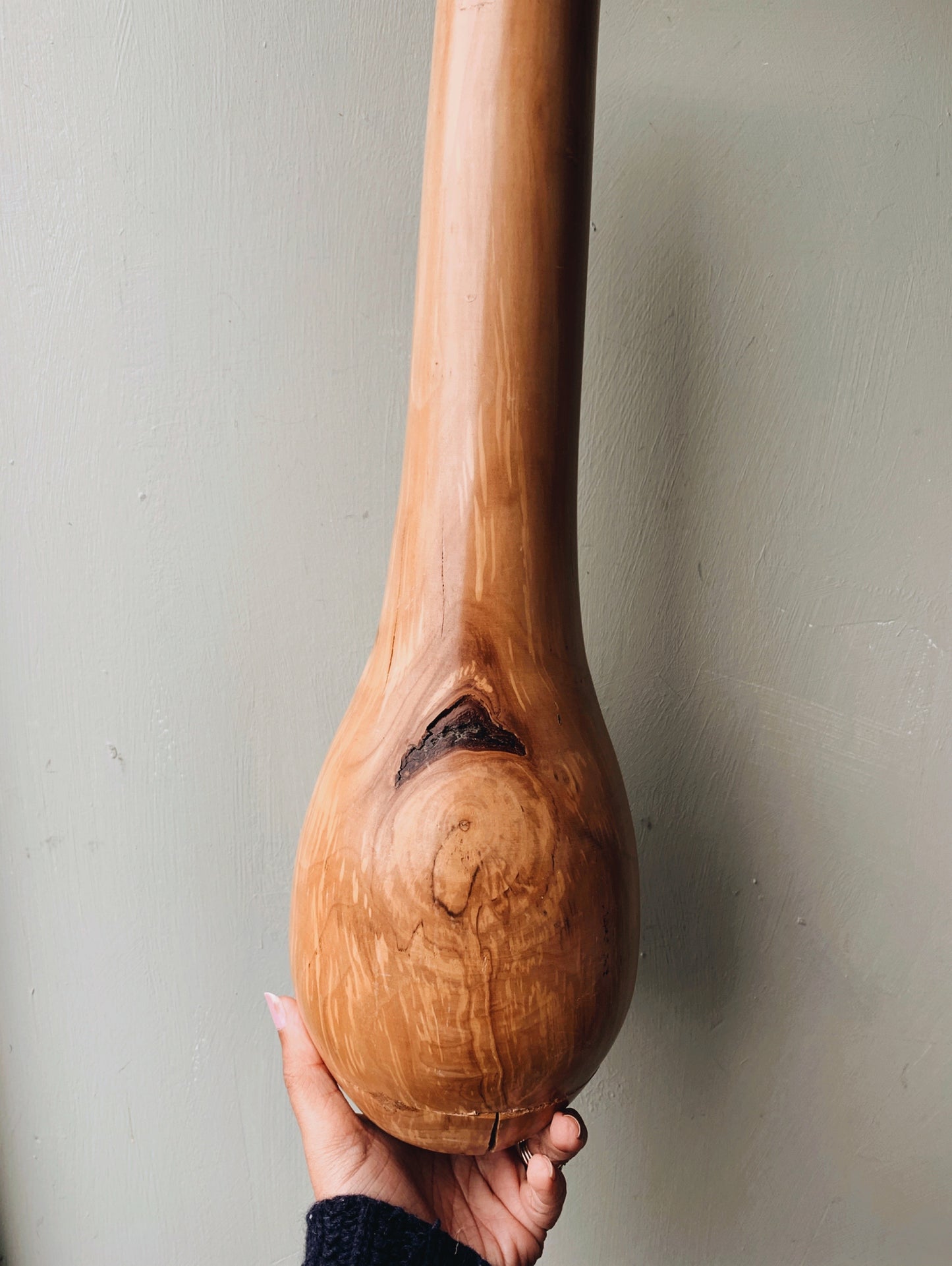 Antique Large Hand~carved Wooden Vase (UK shipping only)