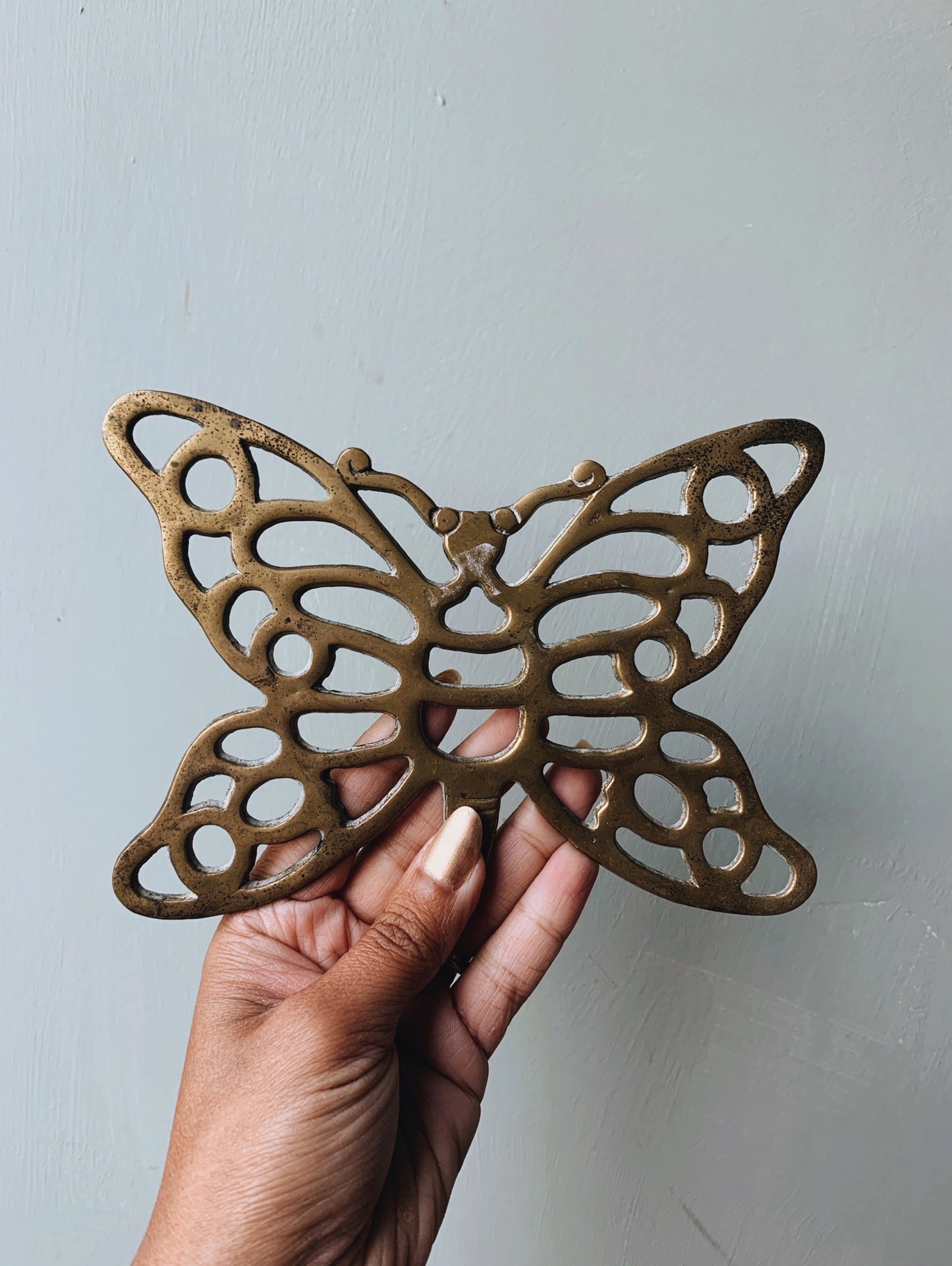 Vintage Brass Butterfly Trivet
