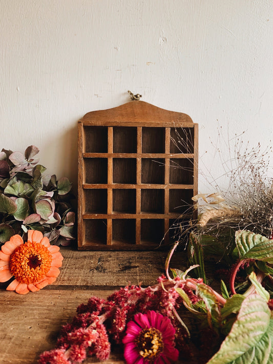 Vintage Wooden Cubby Hole Tray