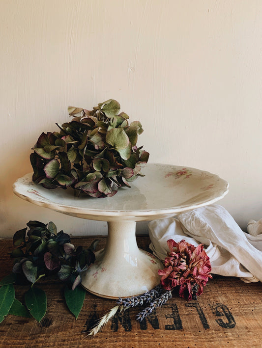 Antique Rose & Gilt Cake Stand (UK shipping only)