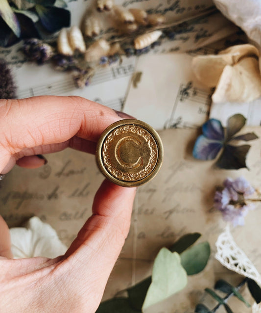 Vintage C Wax Stamp