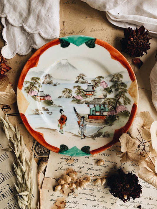 Vintage Japanese Narrative Plate