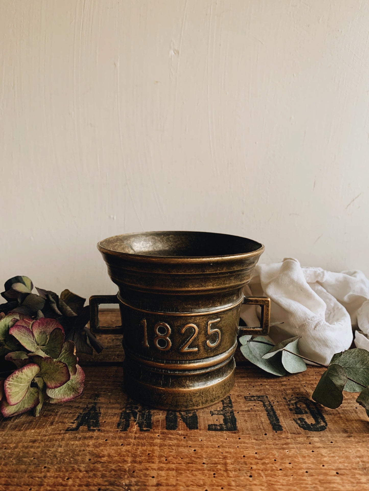 Antique 1825 Brass Bucket