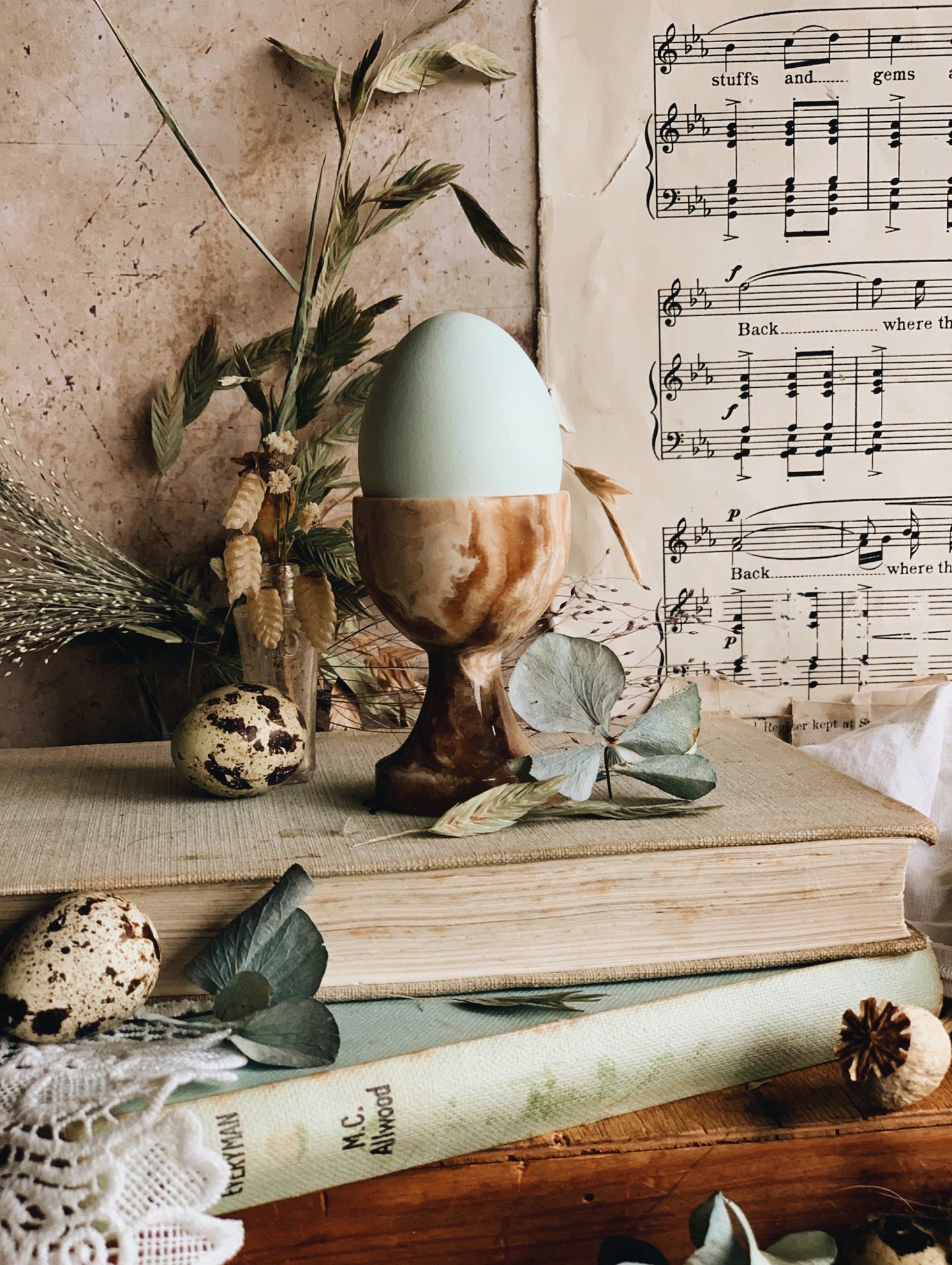 Two Antique Onyx Marble Egg Cups