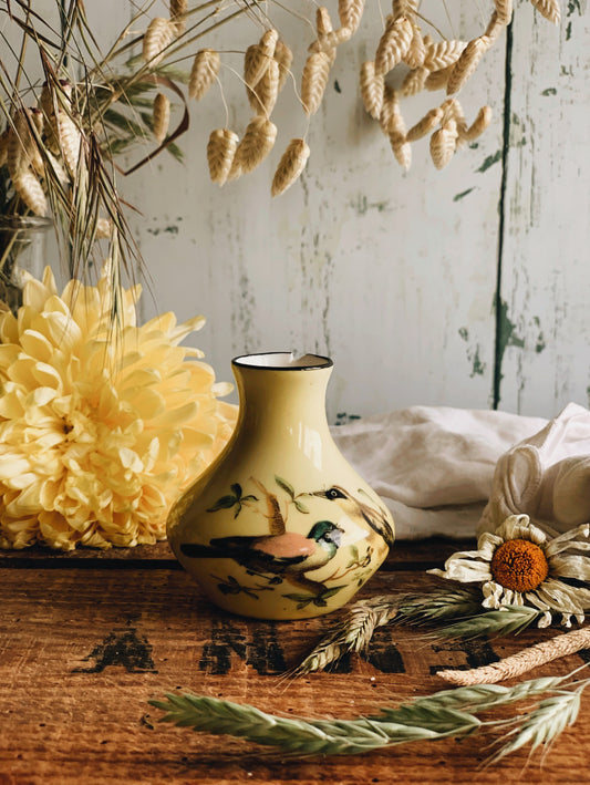 Antique Yellow Bird Vase