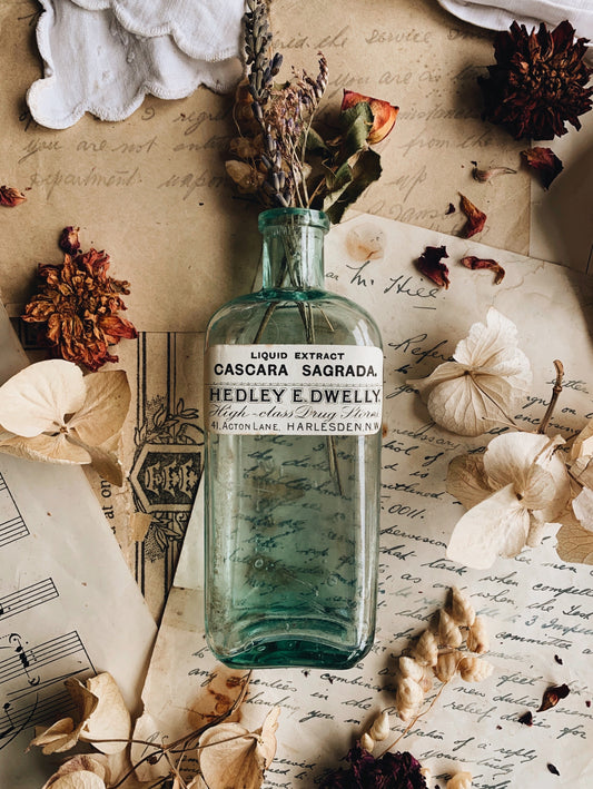 Antique Apothecary Bottle ~ cascara sagrada