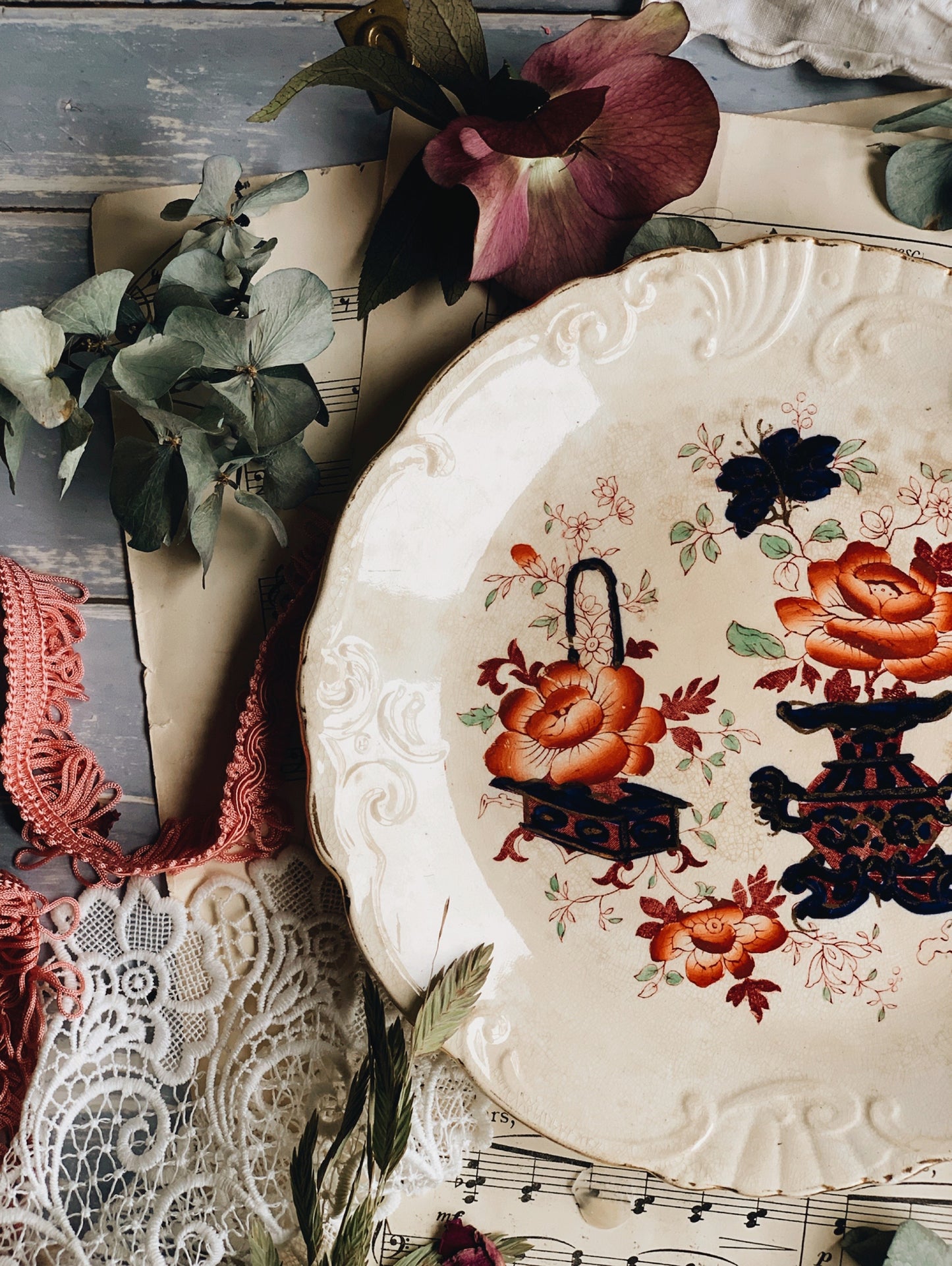 Antique (early) 1900’s Hand~engraved Floral Plate