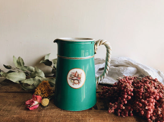 Antique Early 1900’s Teal Green Shell Vase