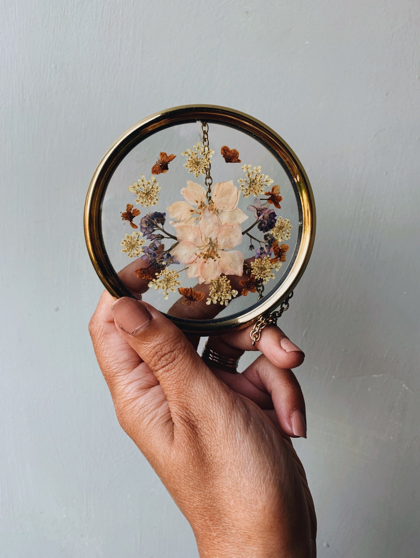 Vintage Dried Flowers in Frame ~ S&S