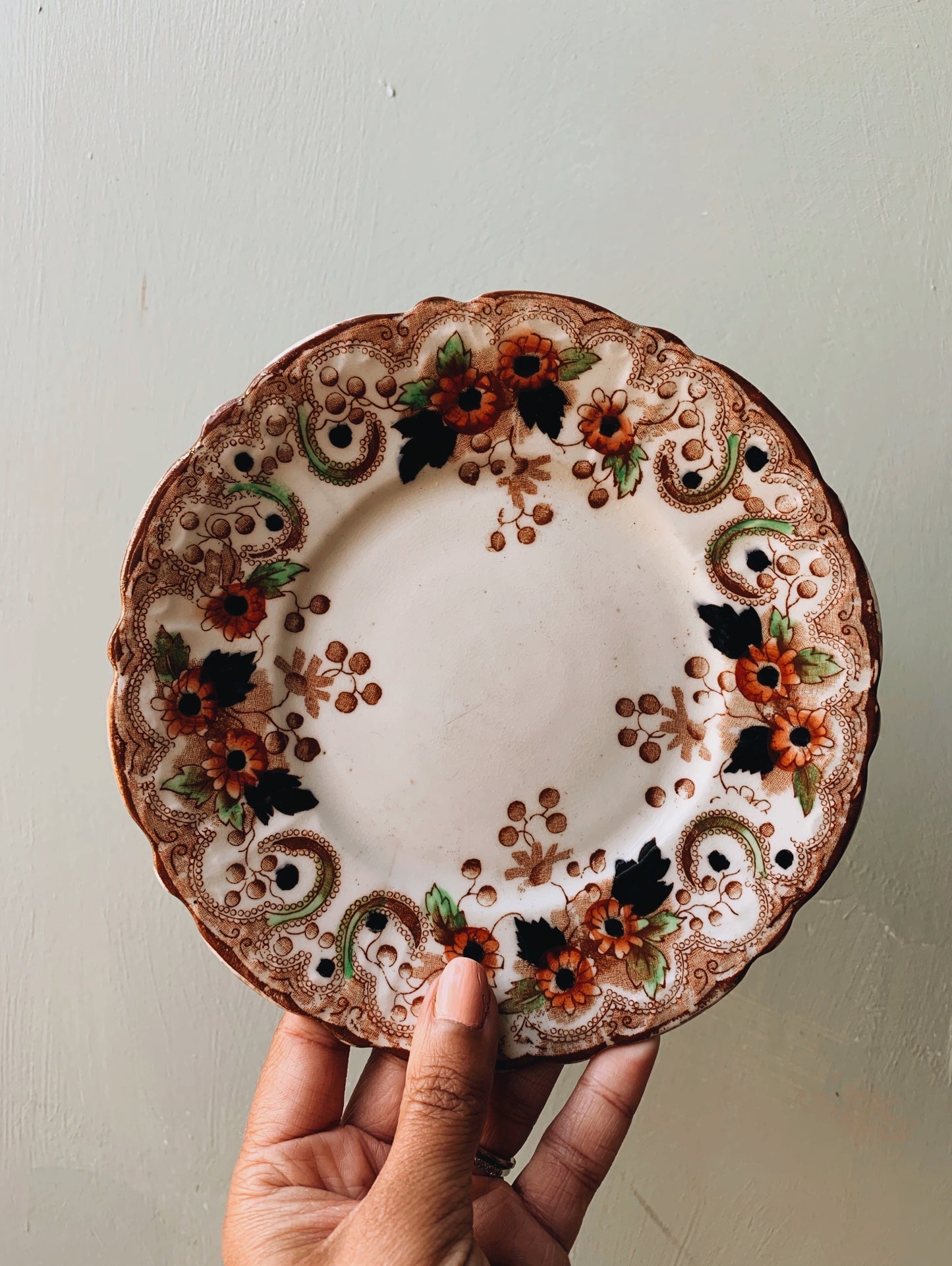 Antique Alexandra Hand~engraved Floral Side Plates
