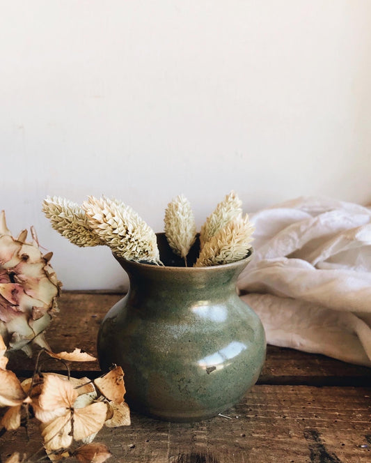 Rustic Green Ceramic Pot