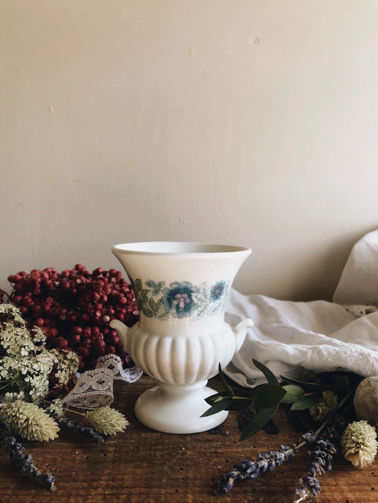 Vintage Blue Floral Wedgwood Urn