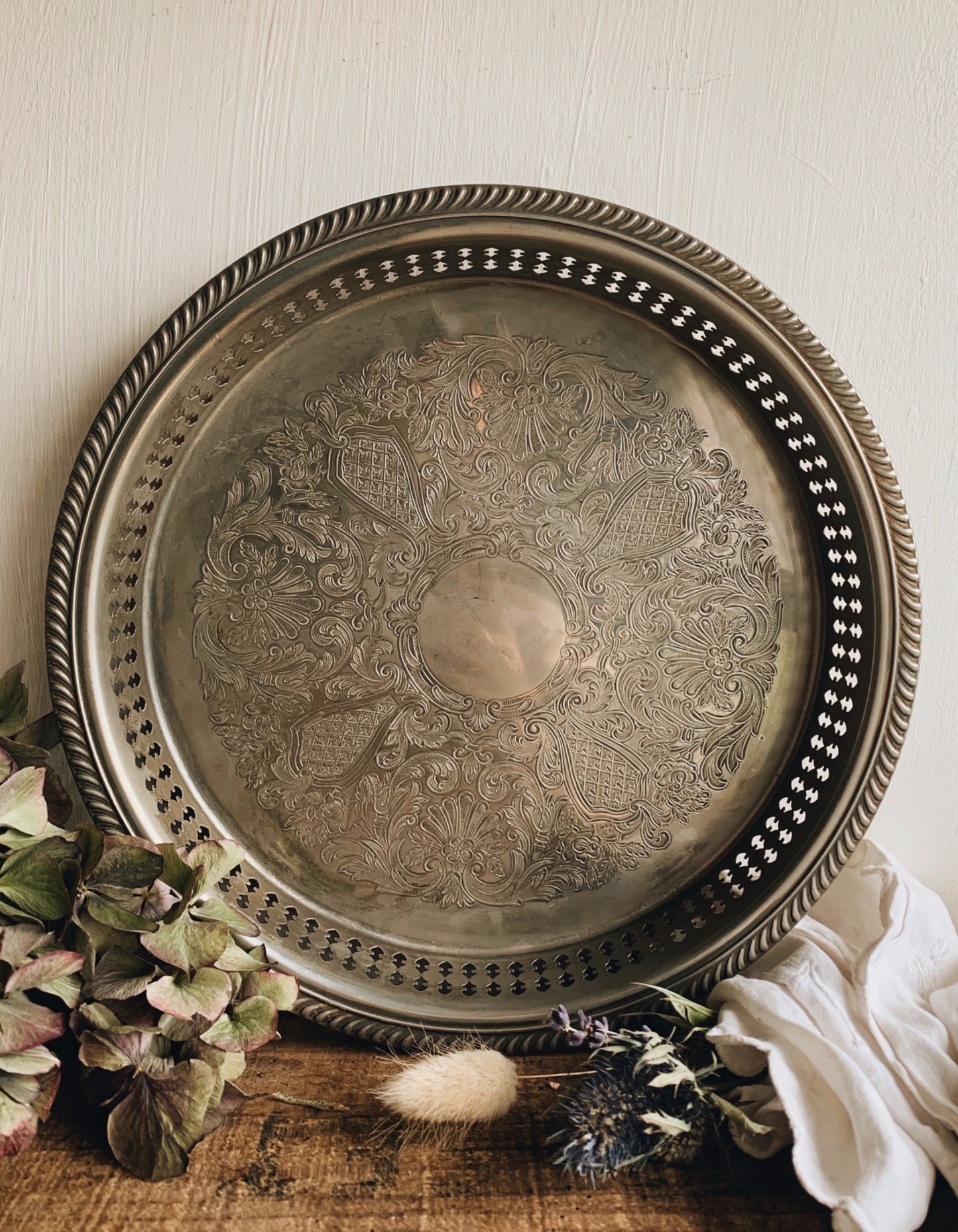 Vintage Silver (plated) Decorative Tray