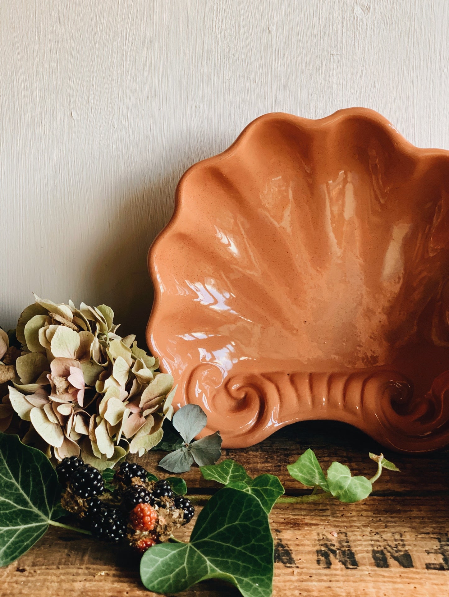 Vintage Handmade Italian Ceramic Shell Dish