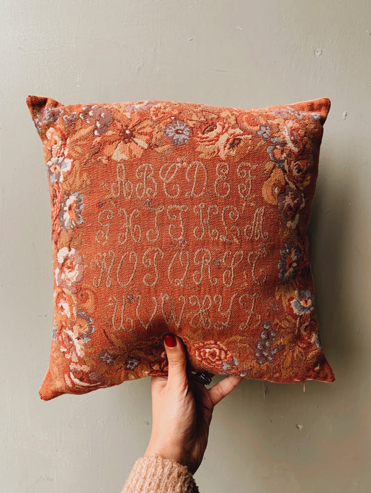 Vintage Alphabet Hand~embroidery Cushion
