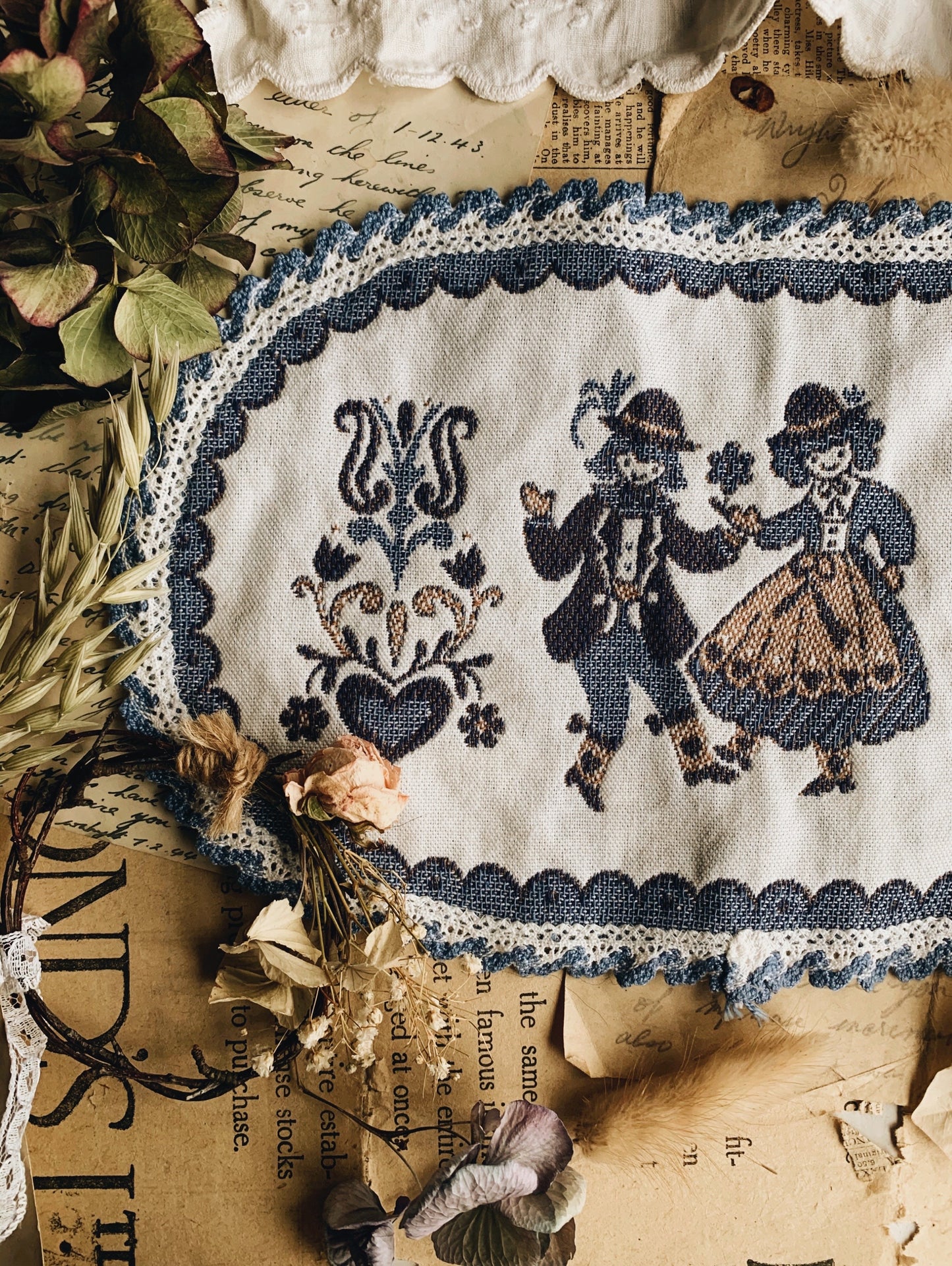 Vintage Dutch Embroidery Linen
