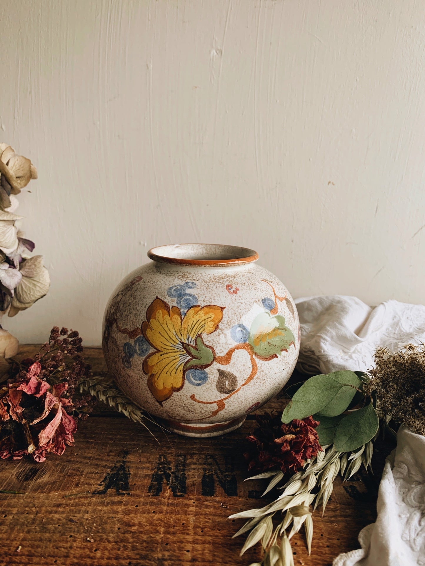 Vintage Floral Dutch Vase