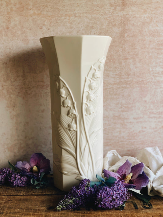 Large Lily of the Valley Vintage Relief Vase (UK SHIPPING ONLY)