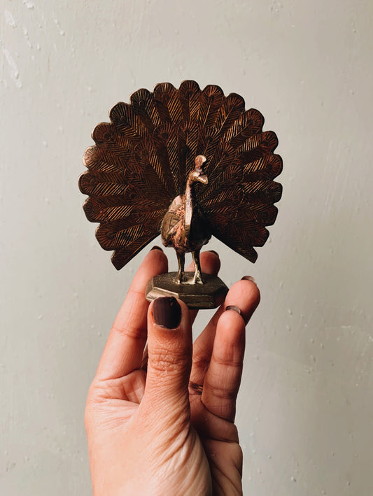 Vintage Brass Peacock