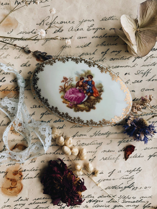 Vintage French Whimsy Porcelain Pot