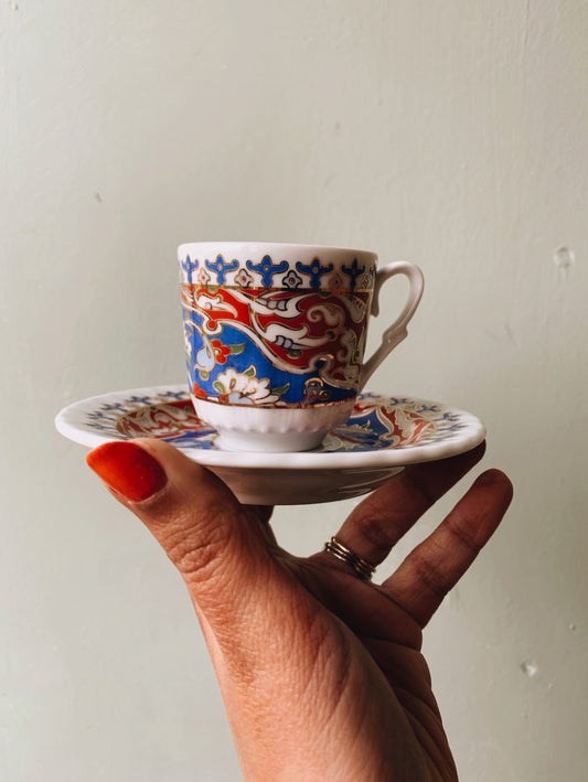 A set of Two Gural Decorative Espresso Cup & Saucer