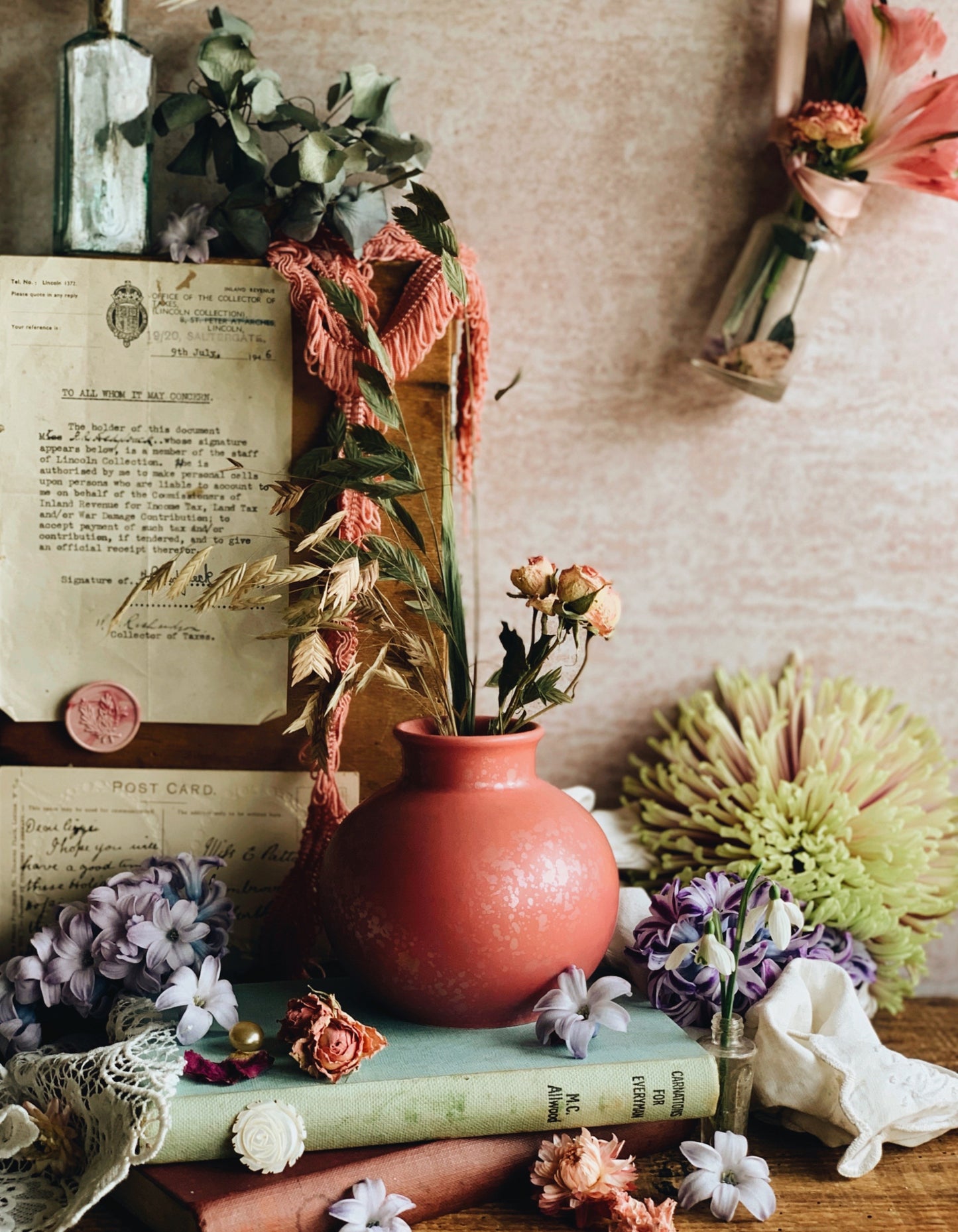 Vintage Pink Poole Ginger Jar / Pot