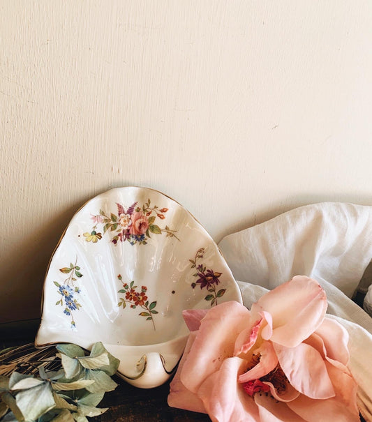 Vintage Rose Shell Dish