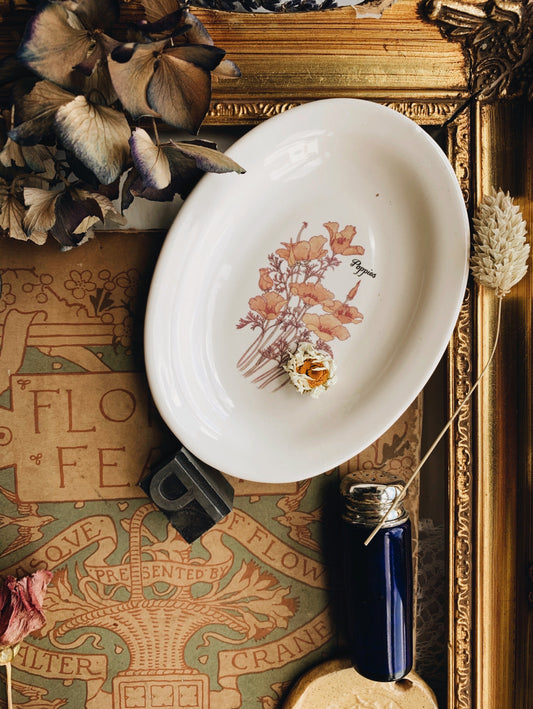 Vintage Poppy Trinket Dish