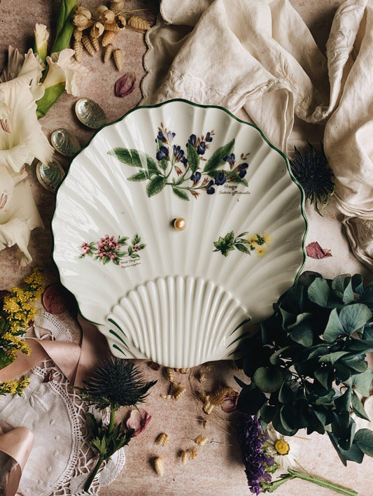 Vintage Worcester Herbs Clam Shell Dish (UK SHIPPING ONLY)