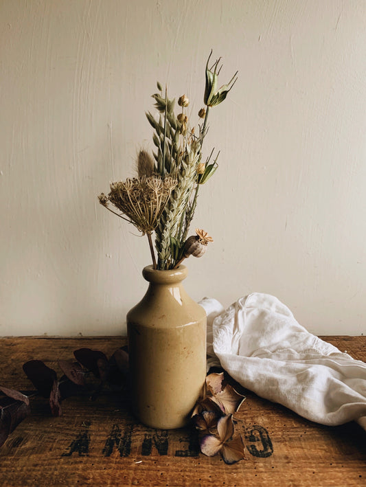 Antique Early 1900’s Cream Stone Pot / Bottle