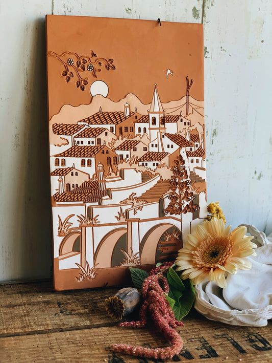 Rustic Portuguese Terracotta Artwork / Wall Motif (UK SHIPPING ONLY)